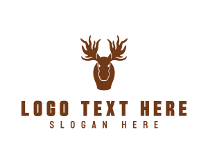 Hunter - Wildlife Moose Animal Hunter logo design