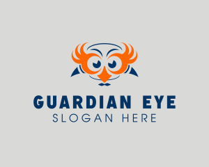 Hands Eyes Owl logo design