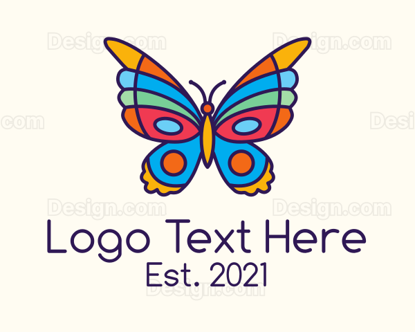 Colorful Butterfly Kite Logo