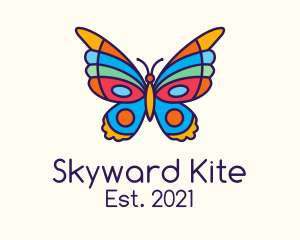 Colorful Butterfly Kite logo design