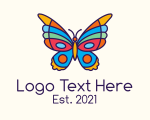 Color - Colorful Butterfly Kite logo design