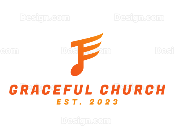 Orange E Music Note Logo