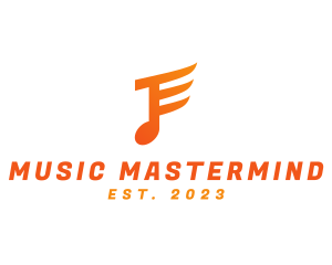 Orange E Music Note logo