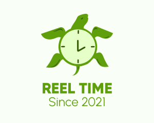 Green Turtle Clock logo design