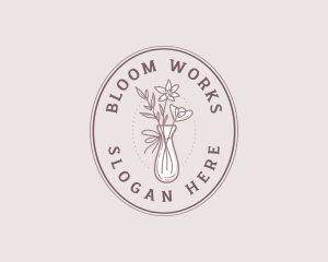 Flower Vase Floral logo design