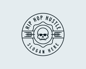 Hipster Wheat Skull logo design