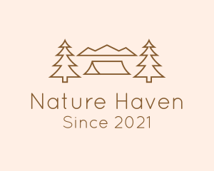 Minimal Pine Tree Campsite logo