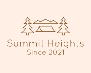 Minimal Pine Tree Campsite logo