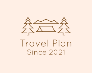 Minimal Pine Tree Campsite logo