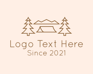 Land - Minimal Pine Tree Campsite logo design