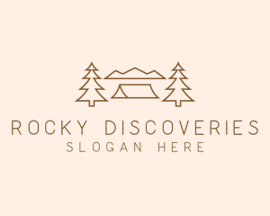 Minimal Pine Tree Campsite logo