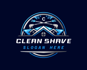 Roof Pressure Wash Cleaning logo design