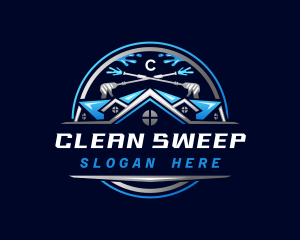 Roof Pressure Wash Cleaning logo design