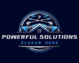 Roof Pressure Wash Cleaning logo design