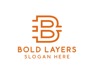 Orange B Outline logo design