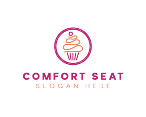 Modern Cupcake Desert logo design