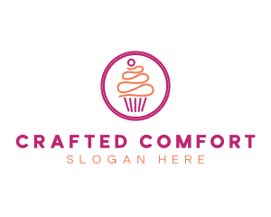 Modern Cupcake Desert logo design