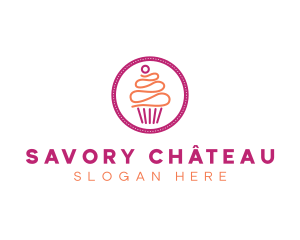 Modern Cupcake Desert logo design