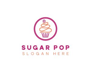 Modern Cupcake Desert logo design