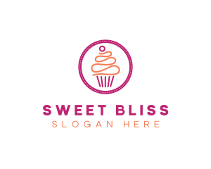 Modern Cupcake Desert logo design