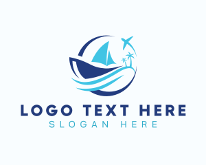 Airplane Boat Transportation logo