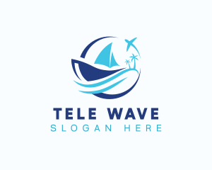 Airplane Boat Transportation logo design