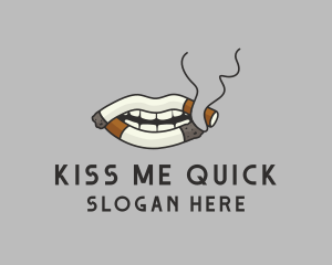 Cigarette Lips Smoke logo