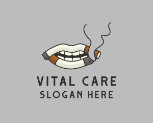 Cigarette Lips Smoke logo