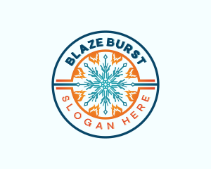 Flame Snowflake HVAC logo design