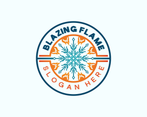 Flame Snowflake HVAC logo design