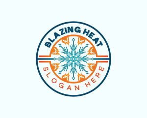 Flame Snowflake HVAC logo design