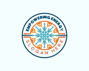 Flame Snowflake HVAC logo design