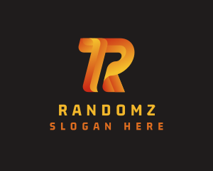 Orange Gradient Letter R logo design