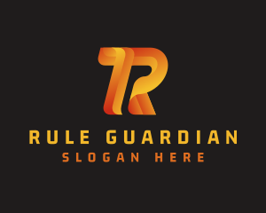 Orange Gradient Letter R logo design