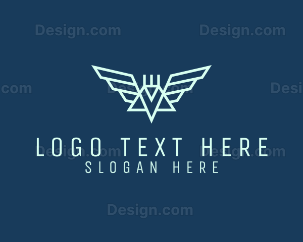 Tech Winged Robot Logo