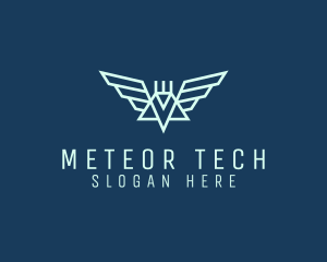 Tech Winged Robot logo design