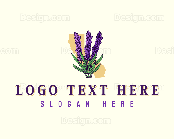 California Lavender Flower Logo