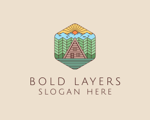 Cabin Forest Camp House logo design