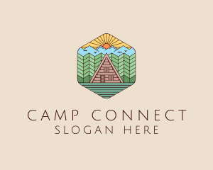 Cabin Forest Camp House logo design