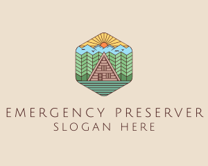 Cabin Forest Camp House logo design