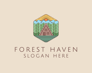 Cabin Forest Camp House logo design