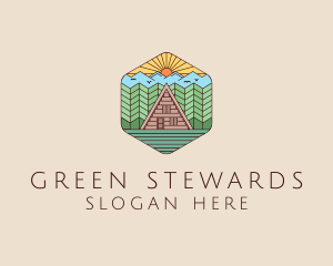 Cabin Forest Camp House logo design