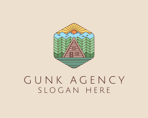 Cabin Forest Camp House logo design