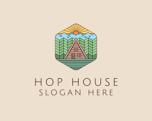 Cabin Forest Camp House logo design