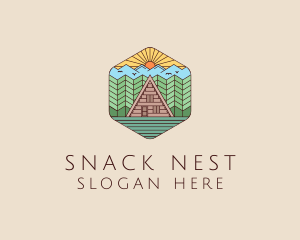 Cabin Forest Camp House logo design