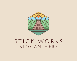 Cabin Forest Camp House logo design