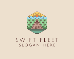 Cabin Forest Camp House logo design