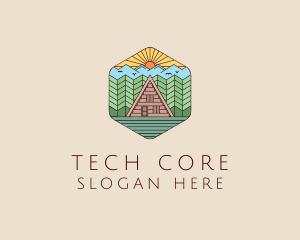 Cabin Forest Camp House logo design