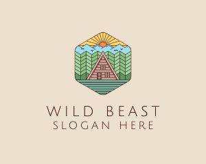 Cabin Forest Camp House logo design