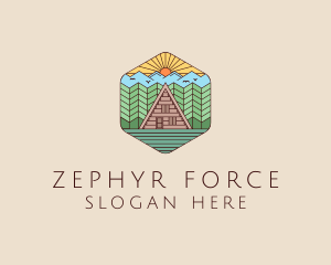 Cabin Forest Camp House logo design